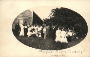 Searsport ME on Back - Staples Clark Wedding c1905 Real Photo Postcard