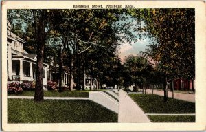 View of Residential Street Pittsburg KS c1928 Vintage Postcard E72