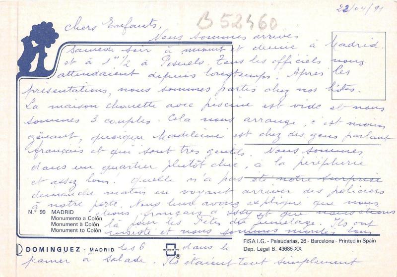 B52460 Dominguez Madrid  Monumento a Colon  spain