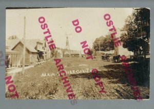 Burr Oak IOWA RPPC 1908 MAIN STREET nr Decorah Cresco LAURA INGALLS WILDER Hotel