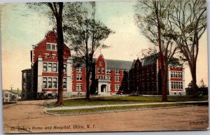 Postcard NY Utica St Lukes Home and Hospital