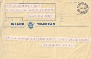 Bon Voyage Wellington Telegraph Post Office New Zealand 1960s Telegram