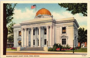 Washoe County Court House Reno Nevada NV Linen Postcard VTG UNP Curteich Vintage 