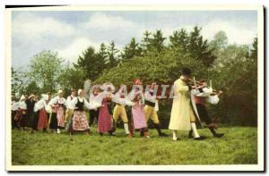 Postcard Old Stockholm Skansen open air museums Folk Violin Music Sweden