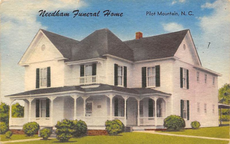 Funeral Home Post Card Needham Funeral Home Pilot Mountain, NC USA 1959