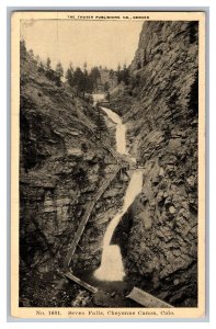 Postcard CO Seven Falls Cheyenne Canon Colo. Colorado