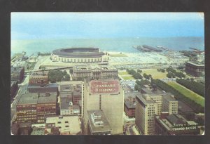 THE CLEVELAND INDIANS MLB BASEBALL STADIUM BIRDSEYE VIEW VINTAGE POSTCARD