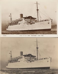 P&O Strathaird Liner 2x Ship Real Photo Vintage Postcard s