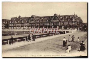 Old Postcard Deauville Casino and Hotel Normandy and tennis