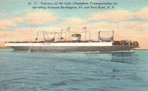 Vintage Postcard M. V. Valcour Lake Champlain Transportation Co. Burlington VT