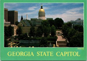 VINTAGE CONTINENTAL SIZE POSTCARD GEORGIA STATE CAPITOL BUILDING ATLANTA W303A