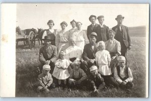 c1910's Family Henrionett Store Hat Bucyrus North Dakota ND RPPC Photo Postcard