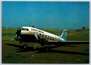 Airplane Postcard Australia East West Airlines Douglas DC-3 Interscan CG16