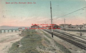 CA, Huntington Beach, California, Beach & Pier Scene, M Rieder No 7492