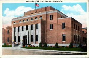 Postcard WA Snohomish County Everett New City Hall 1920s H11