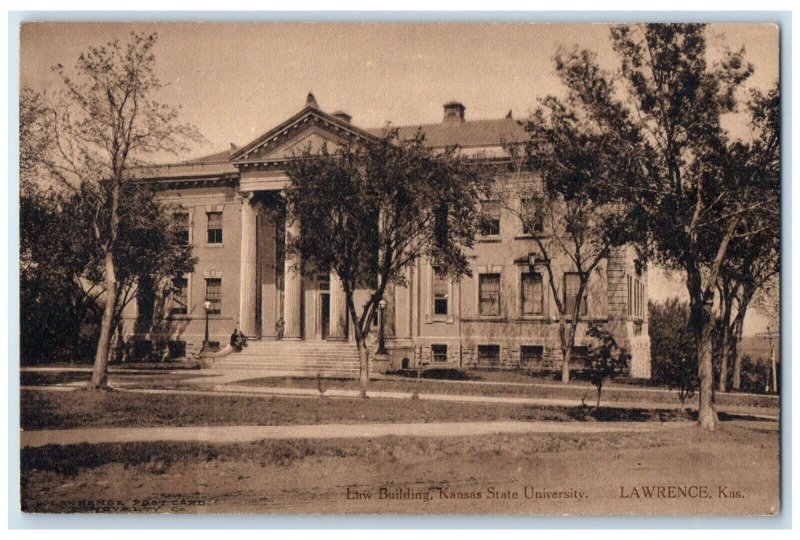 c1910 Law Building Kansas State University Lawrence Kansas KS Vintage Postcard