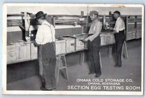 Omaha Cold Storage Co. Omaha Nebraska NE Section Egg Testing Room Postcard