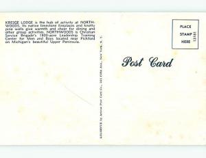 Unused Pre-1980 LODGE SCENE Pickford Michigan MI J6697