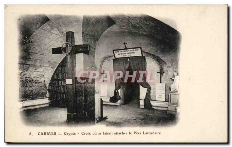 Postcard Old Crypt Cross Carmelites or did tie the father lacordaire