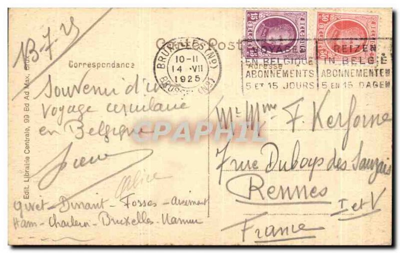 Old Postcard Brussels City Hotel