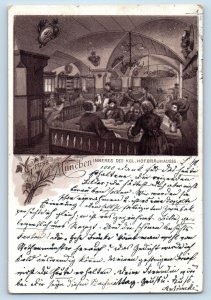 Bavaria Germany Postcard Greetings from Munich Royal Hofbrauhaus 1898