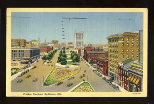 Baltimore, Maryland/MD Postcard, Air View Of Preeston Gardens, 1942!