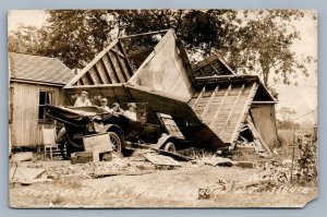 MANASQUAN NJ HOUSE & CAR DESROYED BY STORM 1926 ANTIQUE REAL PHOTO POSTCARD RPPC