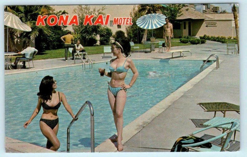 LAS VEGAS, Nevada NV  Roadside KONA KAI MOTEL Pool Bikini Girls 1970s  Postcard