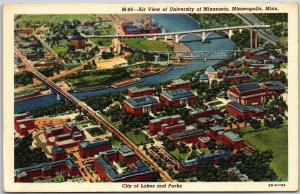 1948 University Of Minnesota In Air View Minneapolis MN Campus Posted Postcard