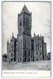 c1910 Wappelo County Court House Exterior Building Ottumwa Iowa Vintage Postcard