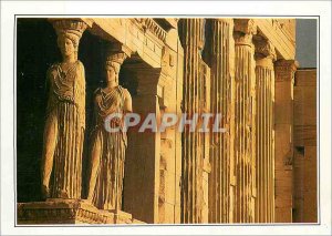 Postcard Modern Greece Anthenes the Caryatids of the Acropolis