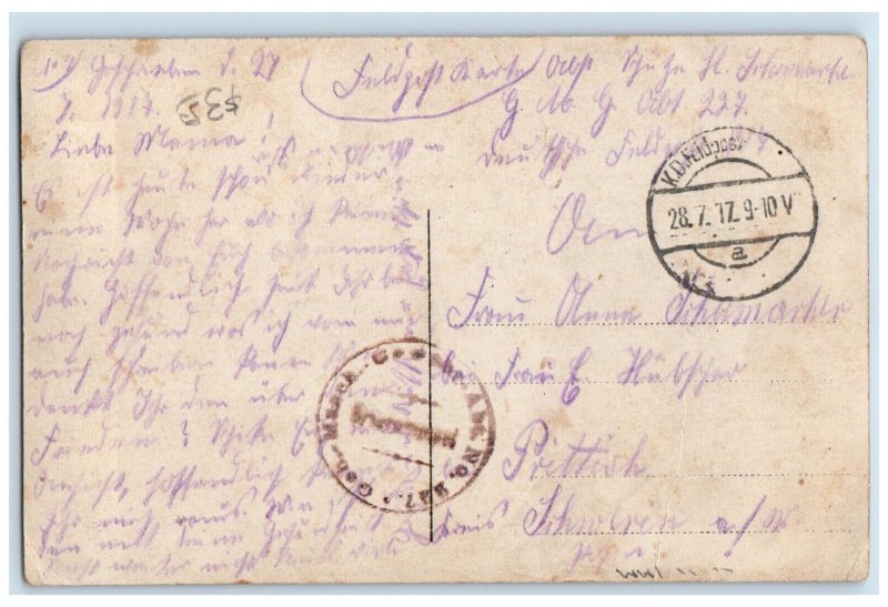 c1910's European US Army Soldiers With Music Instrument WWI RPPC Photo  Postcard