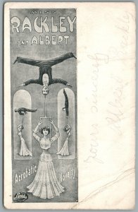 ACROBATIC CIRCUS MISS PACKLEY & ALBERT ANTIQUE POSTCARD