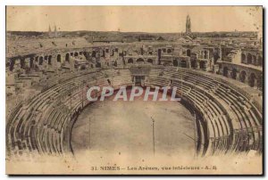 Postcard Old Nimes Arenes The inside view