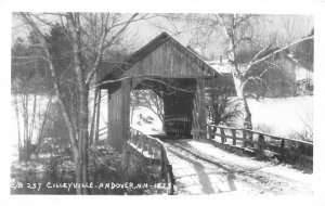 J50/ Cilleyville New Hampshire RPPC Postcard c1950s Covered Bridge 234