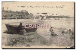 Old Postcard THIS Beach ae ta Corniche and Lazaret Catholic