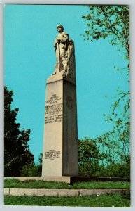 Postcard Statue of George Rogers Clark just West of Springfield Ohio