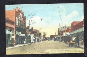 CIUDAD JUAREZ MEXICO ANENUE DEL COMERCIO VINTAGE POSTCARD STREET SCENE