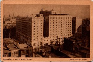 VINTAGE POSTCARD MOUNT ROYAL HOTEL & STREET SCENE MONTREAL QUEBEC CANADA 1920s