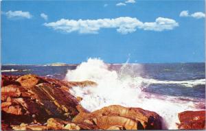 Scenic Ocean Waves crashing against New England Coast