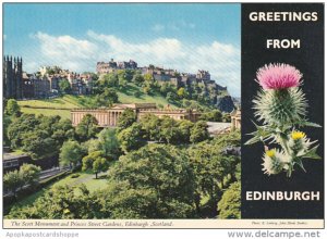 Greetings Greetings From Edinburgh Scott Monument and Princes Street Gardens