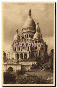 Old Postcard Paris Basilica of Sacre Coeur in Montmartre