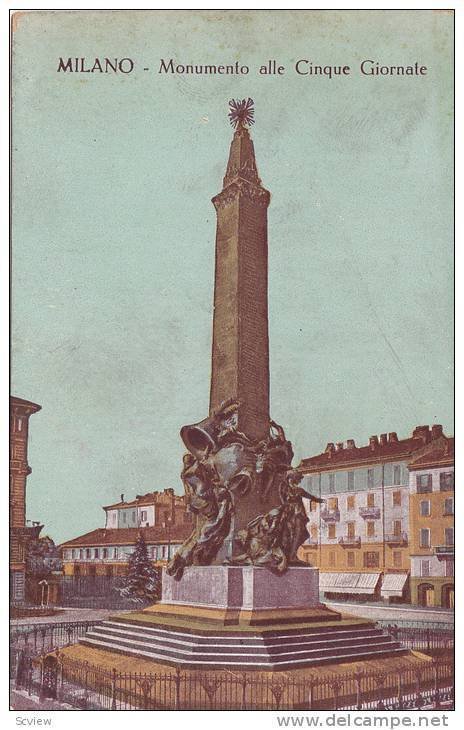 Monumento Alle Cinque Giornate, Milano (Lombardy), Italy, 1900-1910s