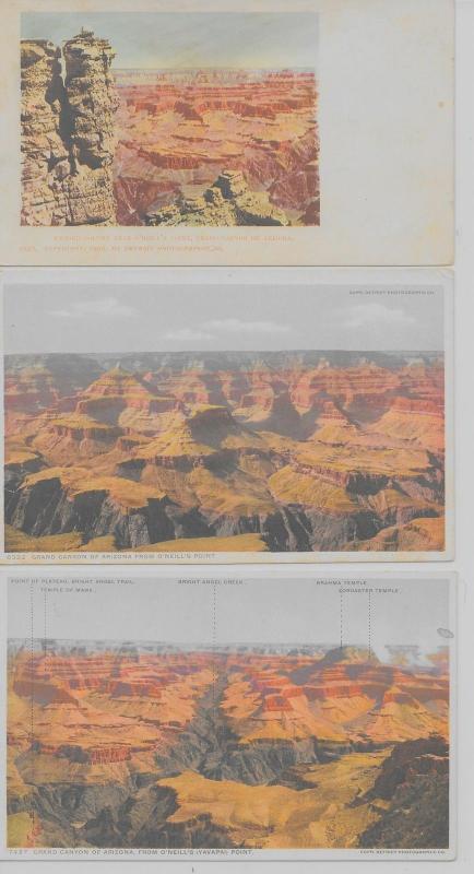 Group of 5 Grand Canyon Arizona scenic views Detroit Pub antique pc (Z9424)