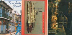 Bourbon Street & New Orleans Ship 3x Mint USA Postcard s