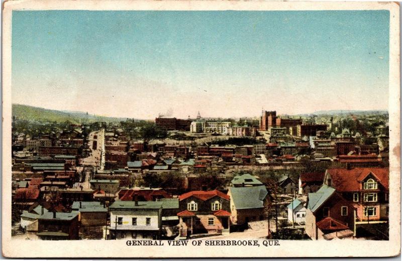 General View of Sherbrooke, Quebec Vintage Postcard J15