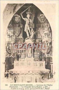 'Old Postcard Mont Saint Michel Interior of the Parish Church St. Michael''s ...