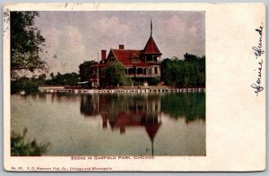 Chicago Illinois 1908 Postcard Scene In Garfield Park RPO Cancel