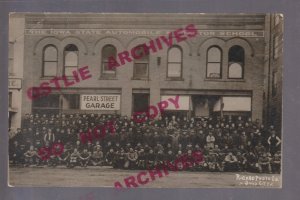 Sioux City IOWA RPPC c1910 AUTOMOBILE & TRACTOR SCHOOL Pearl Street Garage CLASS