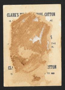 VICTORIAN TRADE CARD Clark's Mile-end Thread Blacks